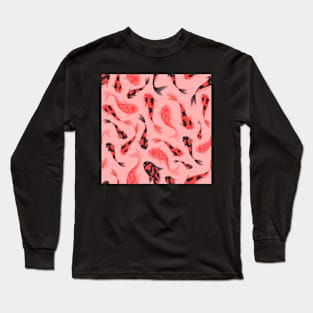 Japanese pattern in pink colour with koi carps Long Sleeve T-Shirt